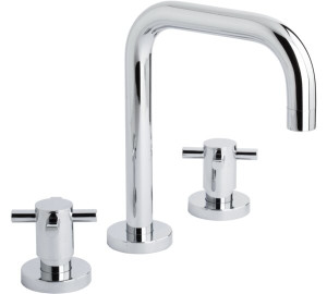 Batería de lavabo caño recto Cromado Kross